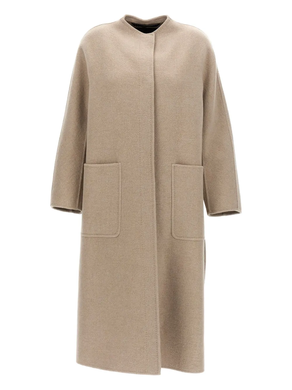 Max Mara patch-pocket cashmere coat Beige
