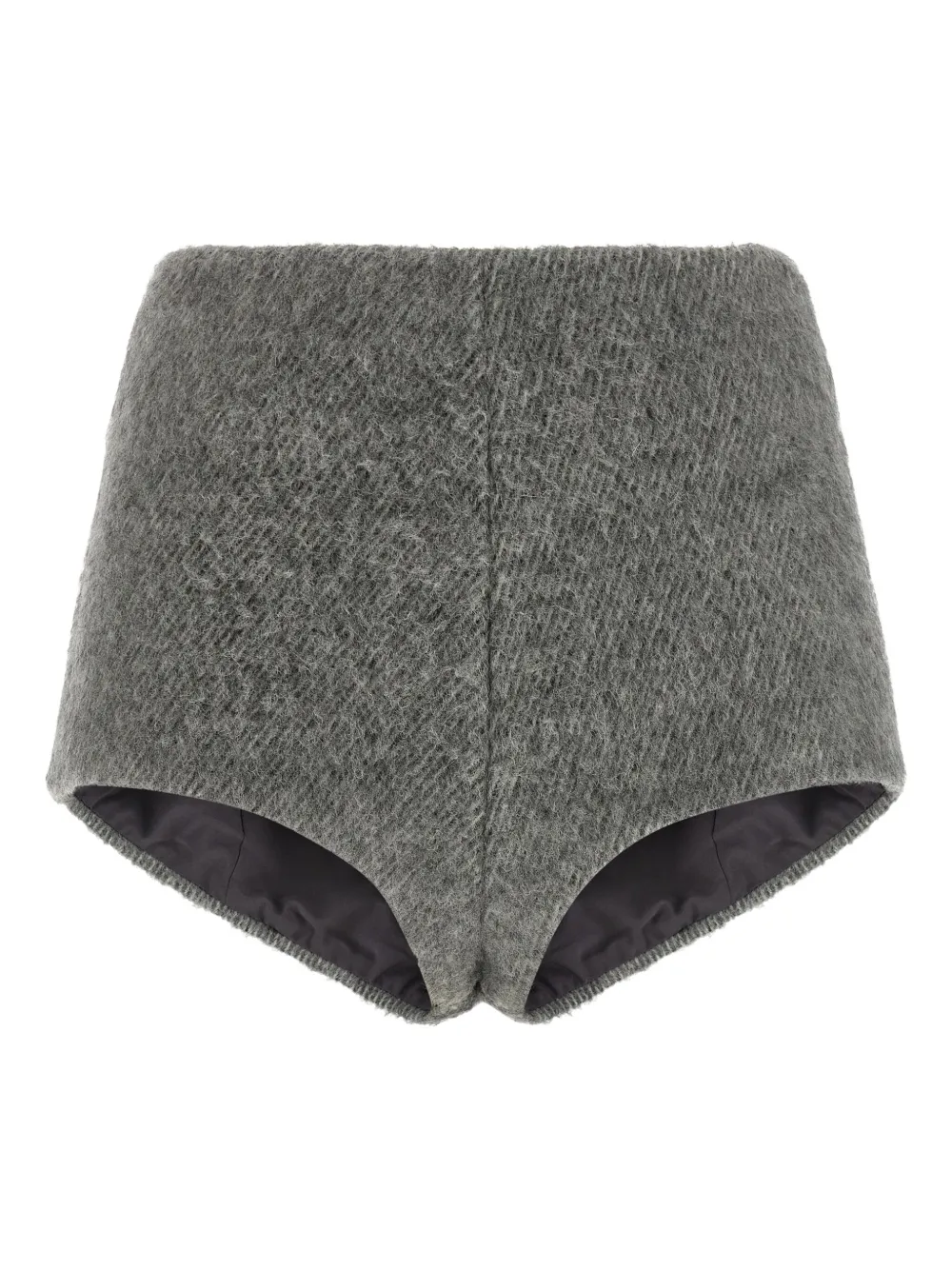 The Andamane High Waist Textured Fabric Culottes In Gray