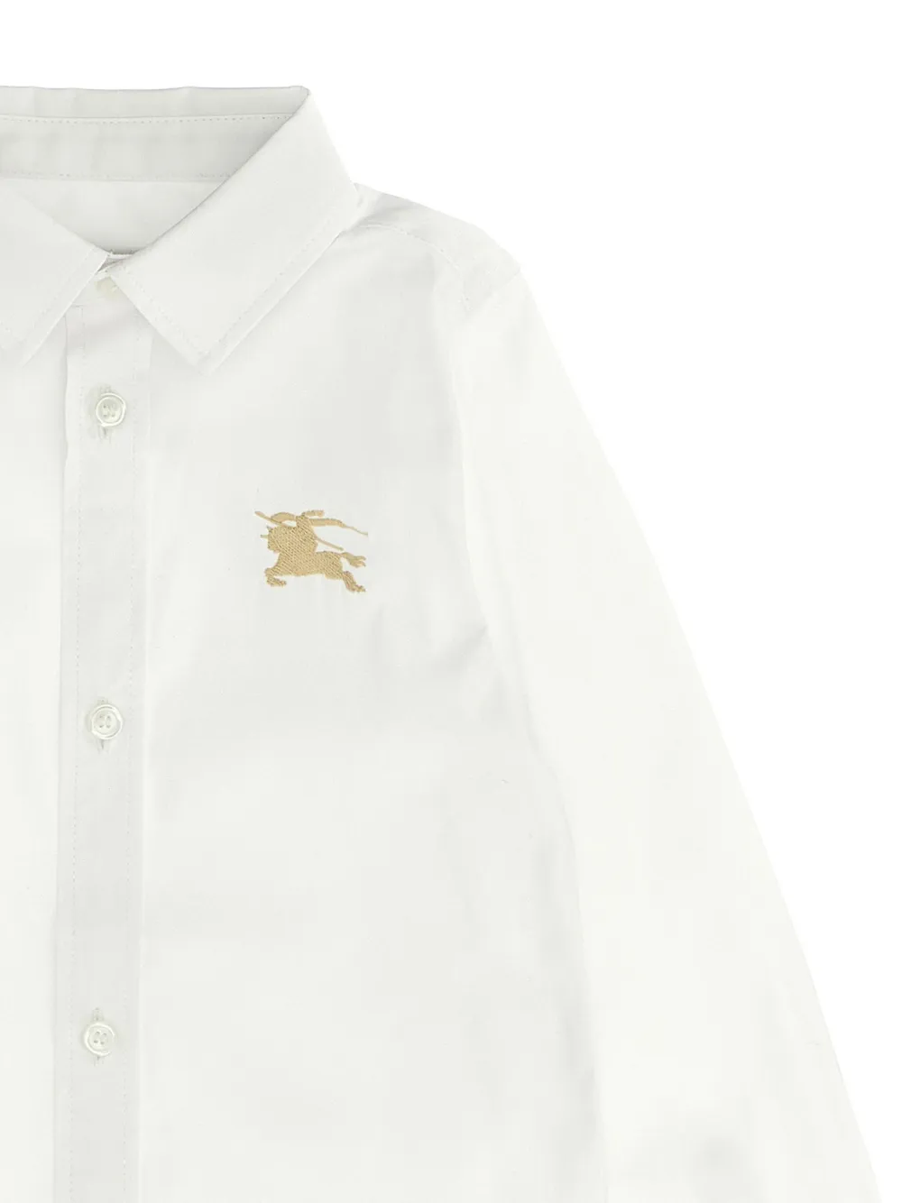 Burberry Kids Equestrian-Knight shirt met borduurwerk Wit