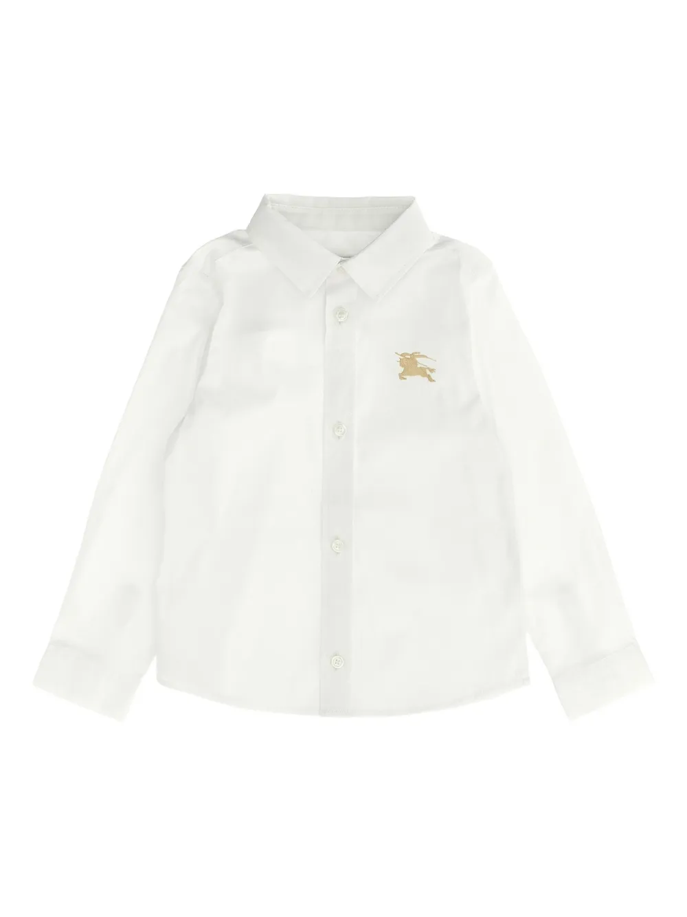 Burberry Kids Equestrian-Knight shirt met borduurwerk Wit