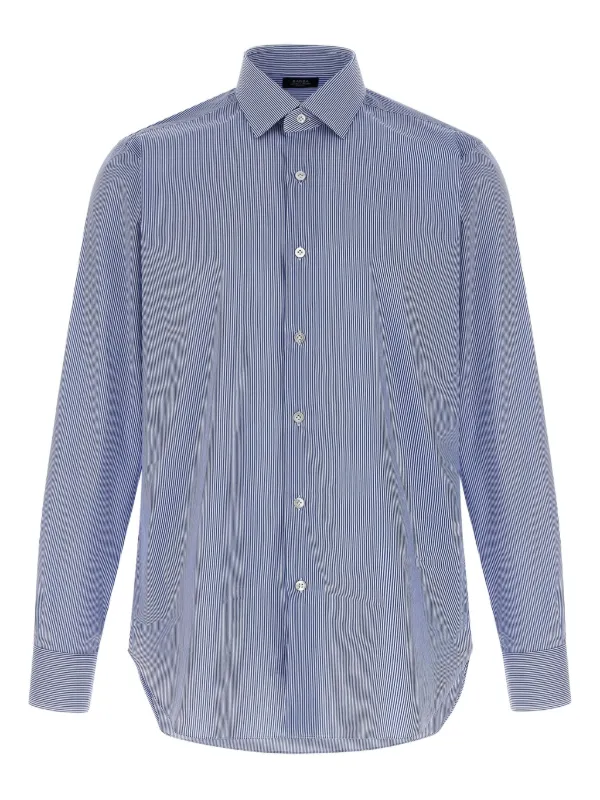 バルバ　ストライプシャツ Barba ストライプ シャツ | ブルー | FARFETCH JP