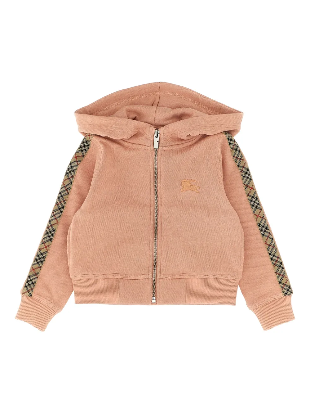 Burberry Kids Equestrian-Knight geruite hoodie Roze