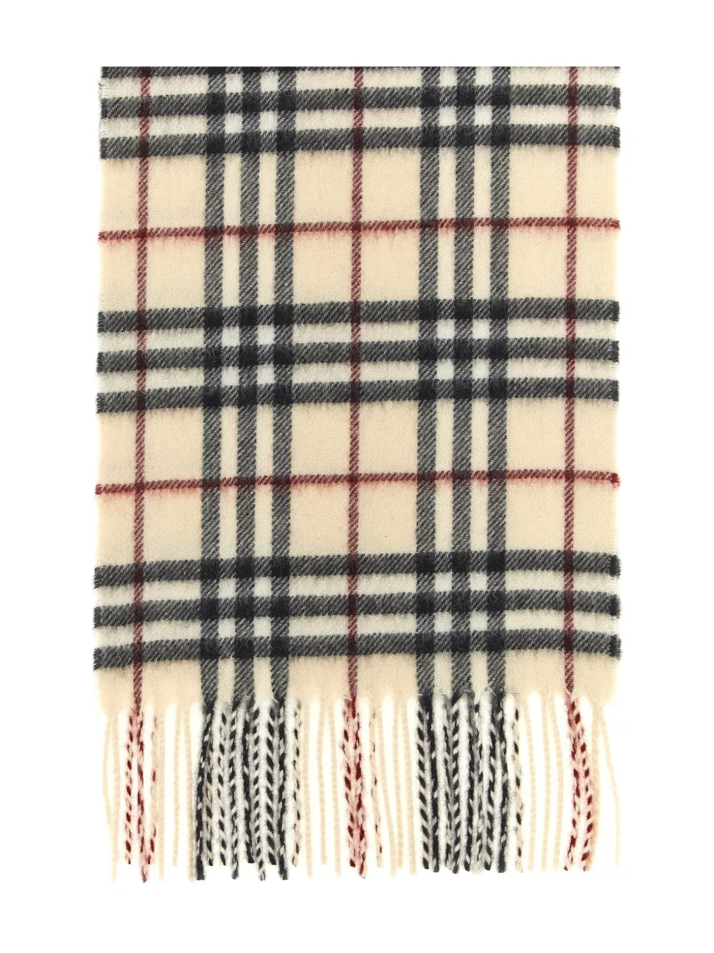 Burberry Kids Geruite sjaal met franje Beige