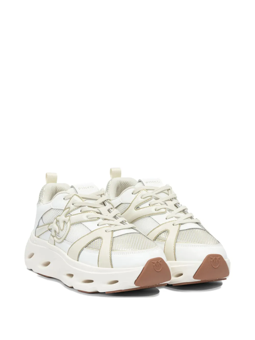 PINKO lace-up logo-detail sneakers White