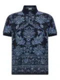 ETRO Press paisley geometric print polo shirt - Blue
