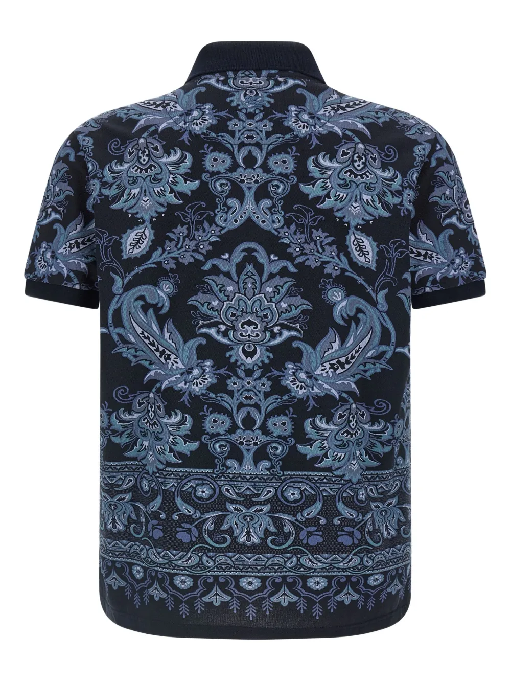 ETRO Press paisley geometric print polo shirt - Blauw