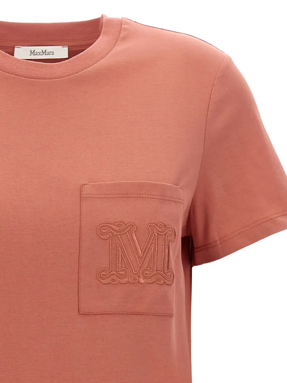 Max Mara logo-embroidered T-shirt Oranje
