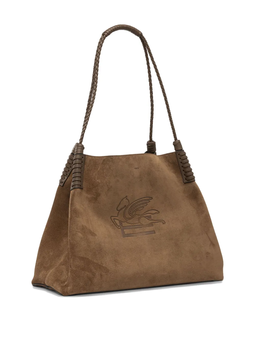 ETRO medium Libra braided-handle suede tote bag Bruin