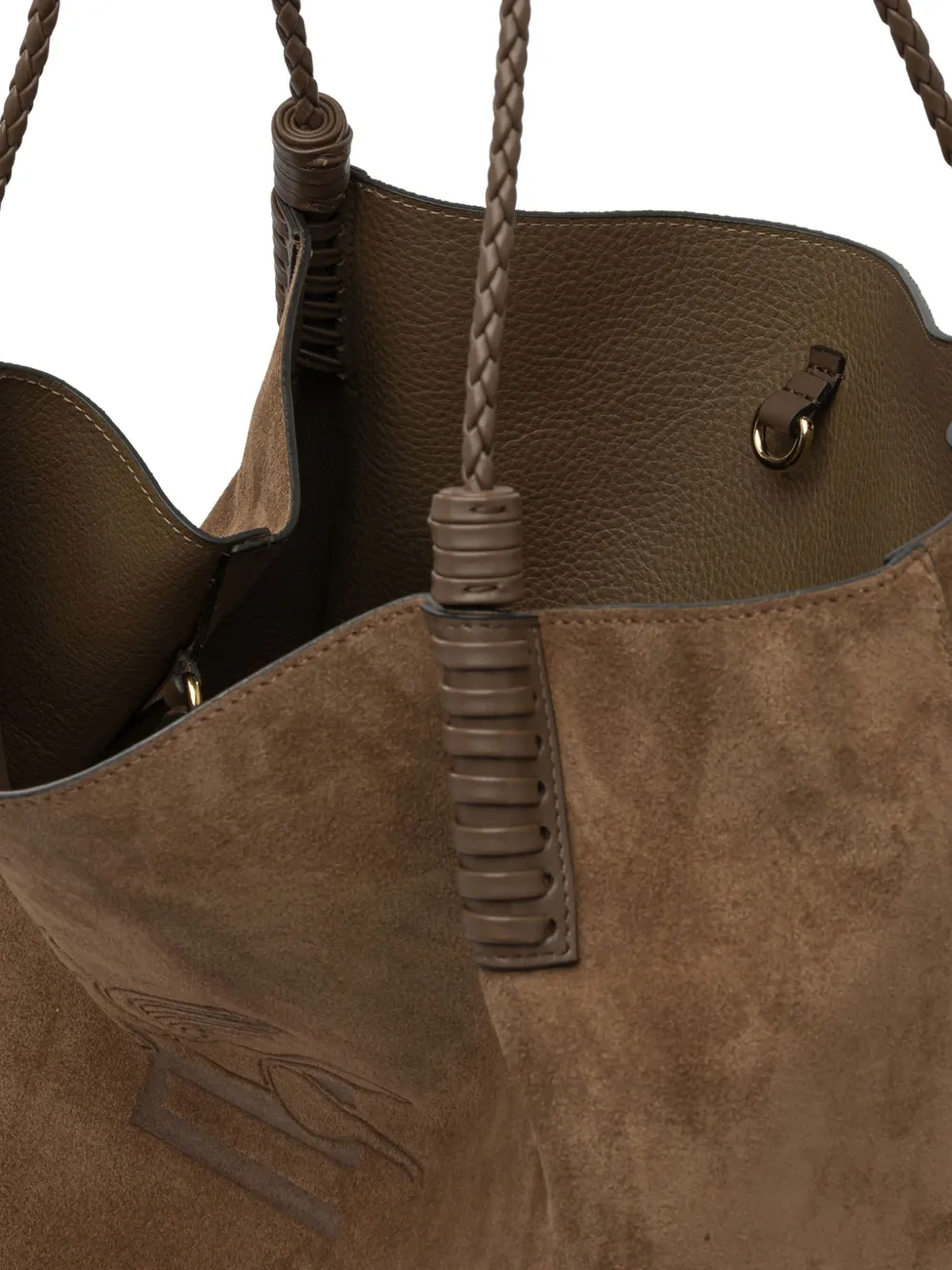 ETRO medium Libra braided-handle suede tote bag Bruin