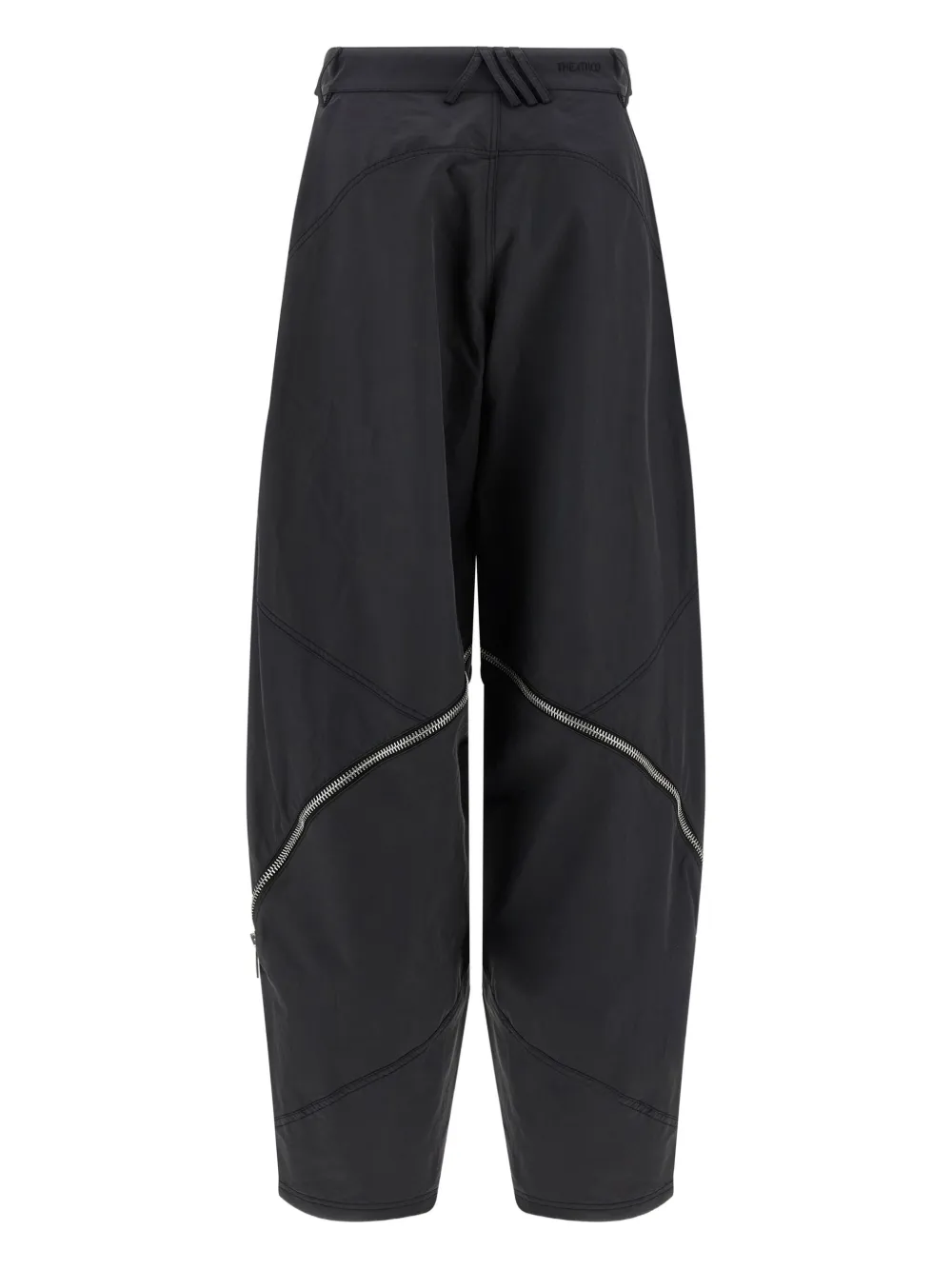 The Attico Broek met toelopende pijpen en ritsdetails Zwart