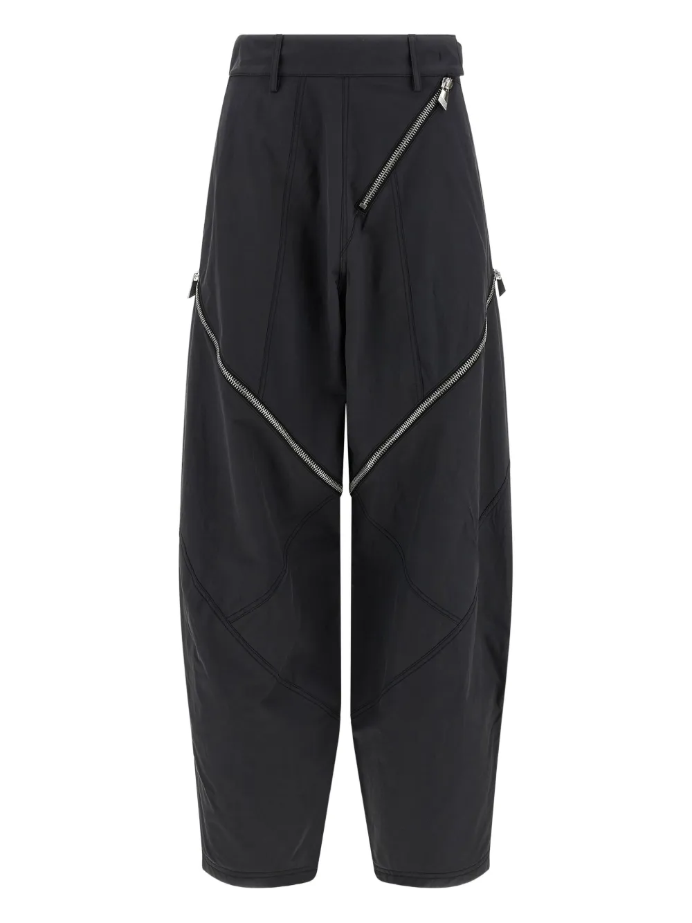 The Attico Broek met toelopende pijpen en ritsdetails Zwart