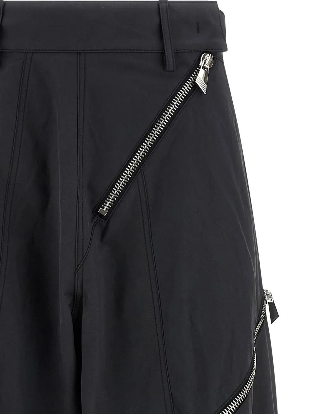 The Attico Broek met toelopende pijpen en ritsdetails Zwart