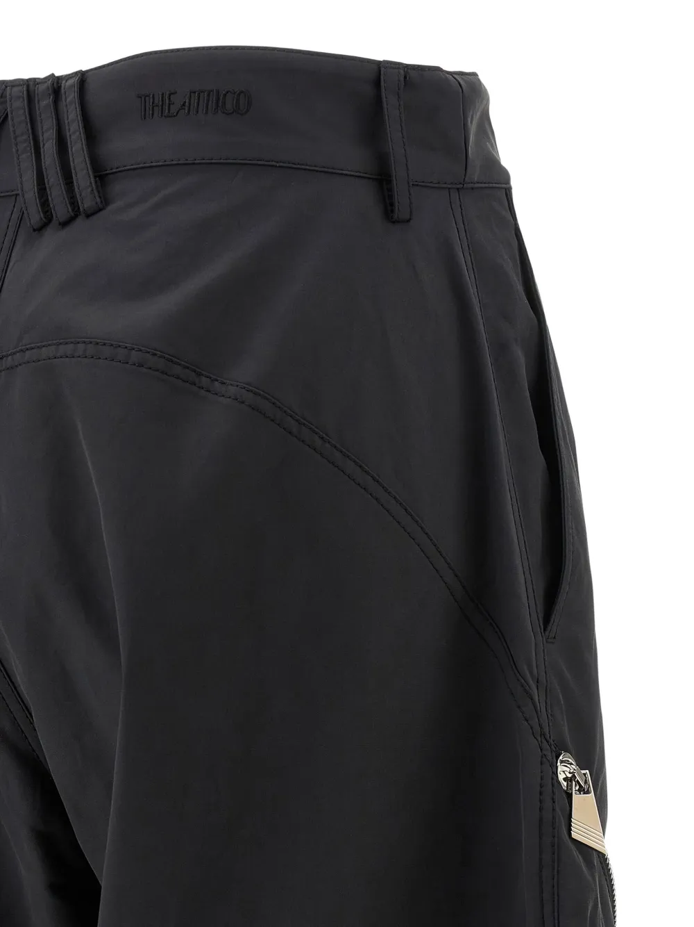 The Attico Broek met toelopende pijpen en ritsdetails Zwart