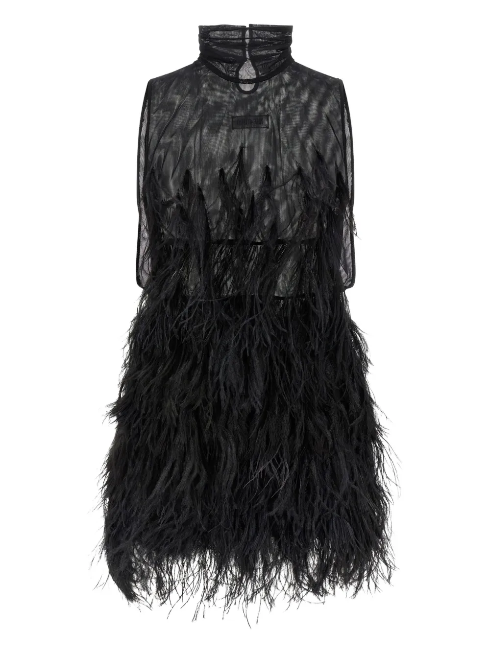feather-skirt mini dress
