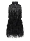 The Attico feather-skirt mini dress - Black