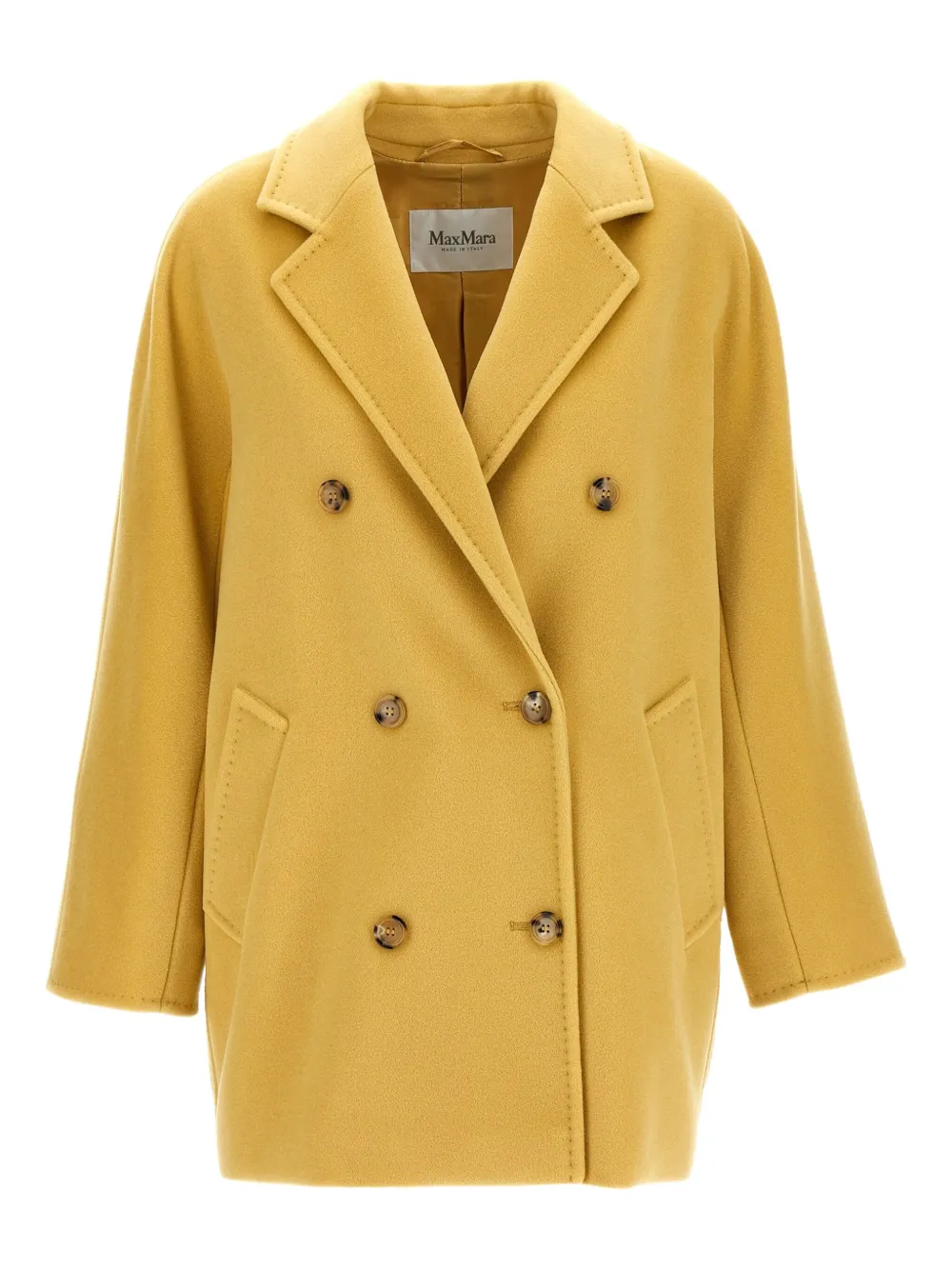 Max Mara cashmere-virgin wool blend double-breasted coat Geel
