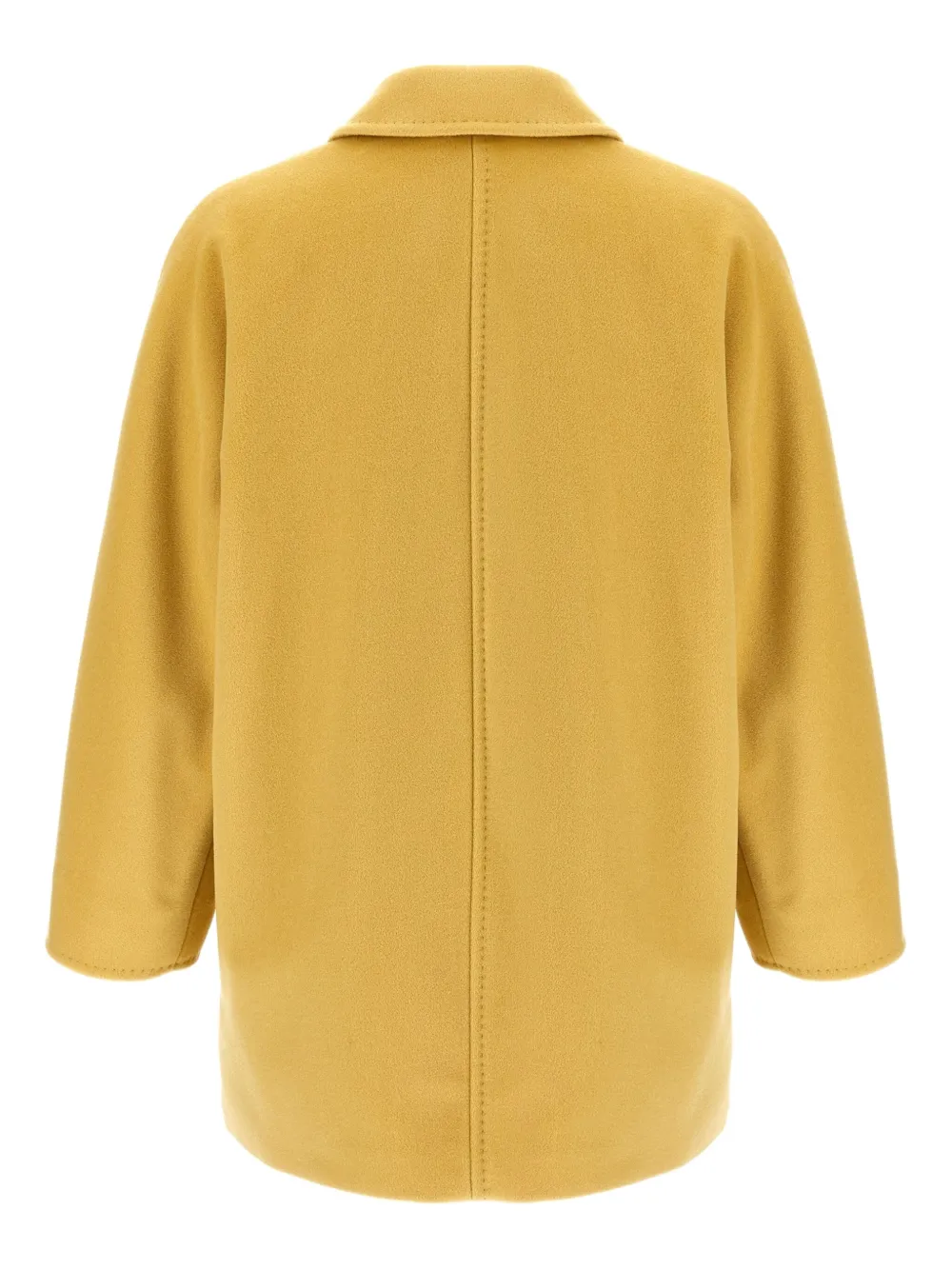 Max Mara Jas van kasjmier-scheerwolblend met dubbele rij knopen Geel