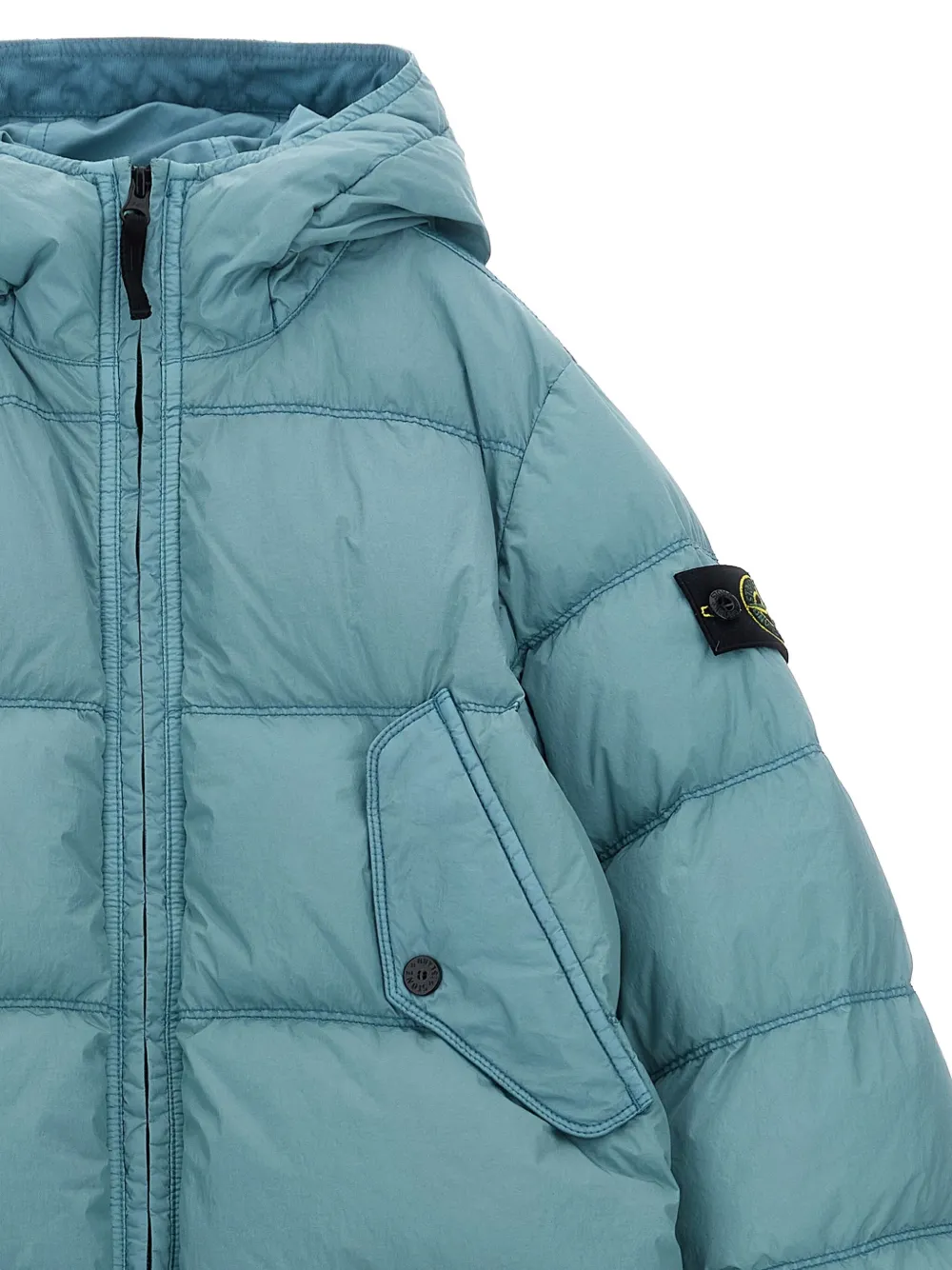 Stone Island Junior Gewatteerd jack met capuchon Blauw