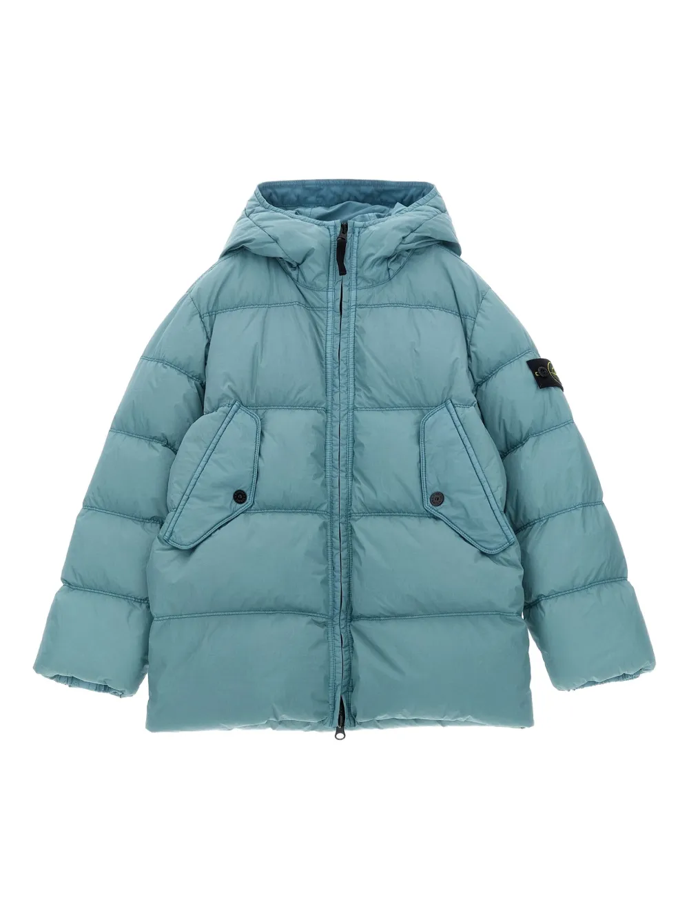 Stone Island Junior Gewatteerd jack met capuchon Blauw