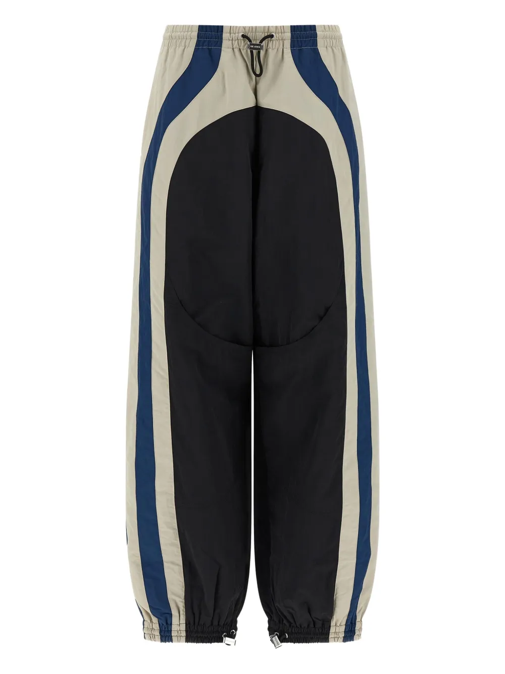 panelled drawstring straight trousers