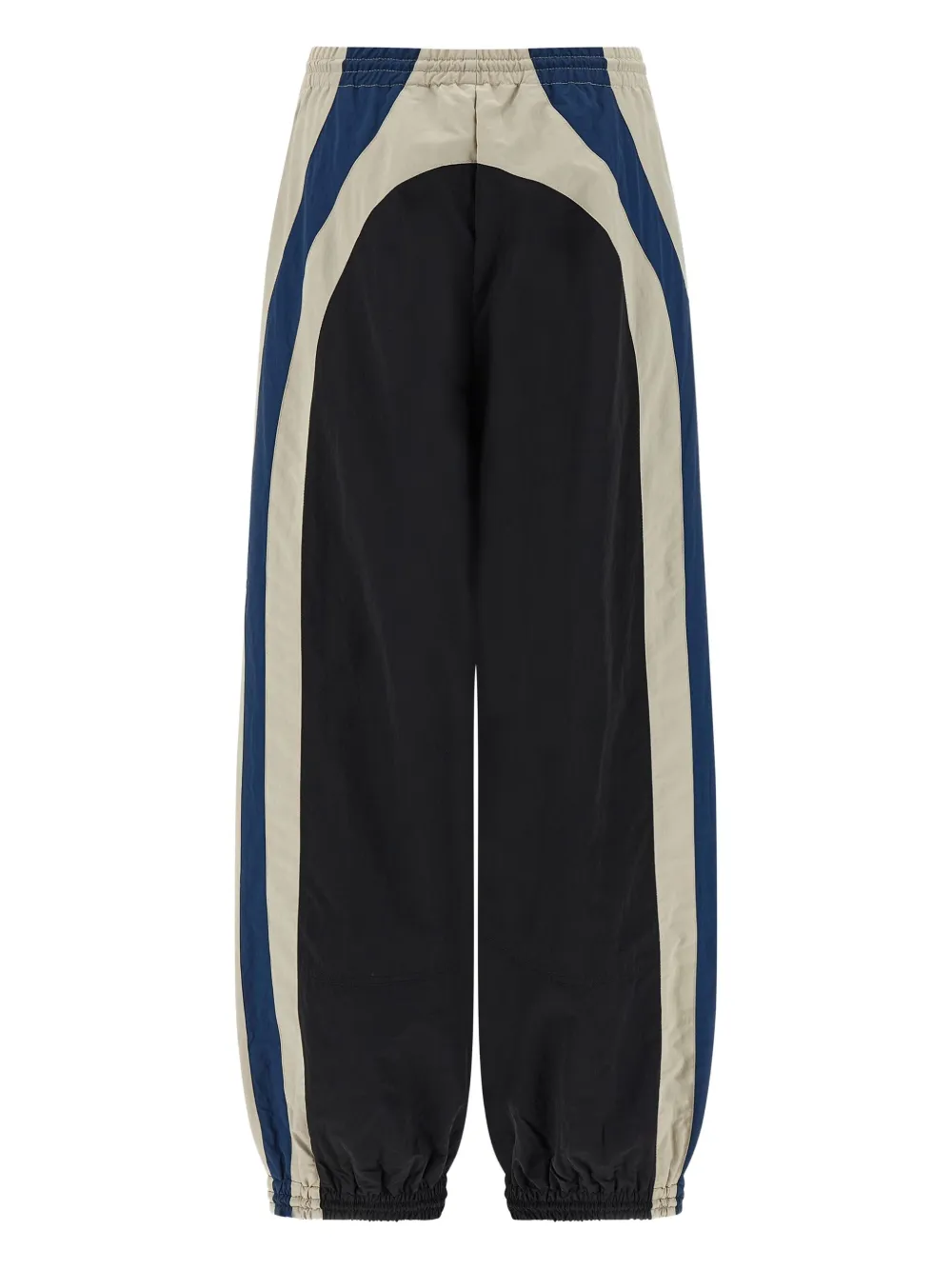 The Attico panelled drawstring straight trousers - Zwart