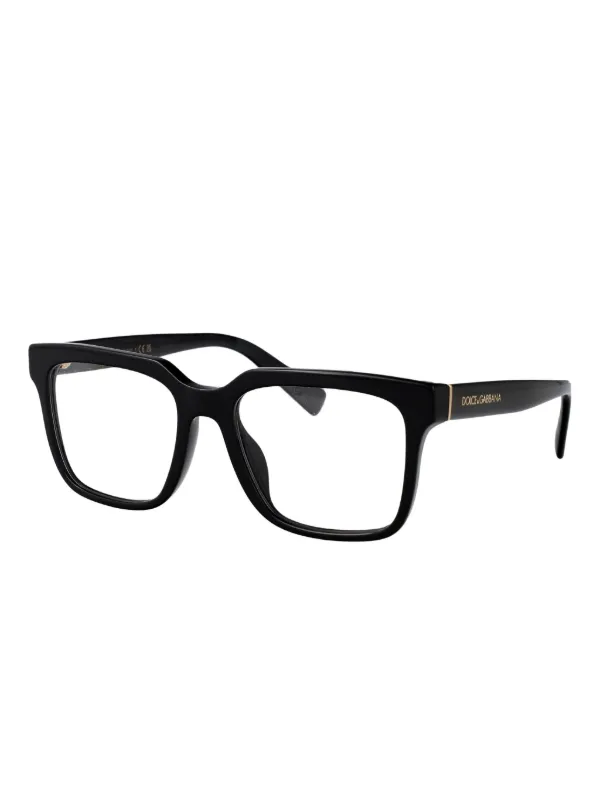 Dolce & Gabbana Eyewear Acetate Rectangle Glasses | Black  display picture 3