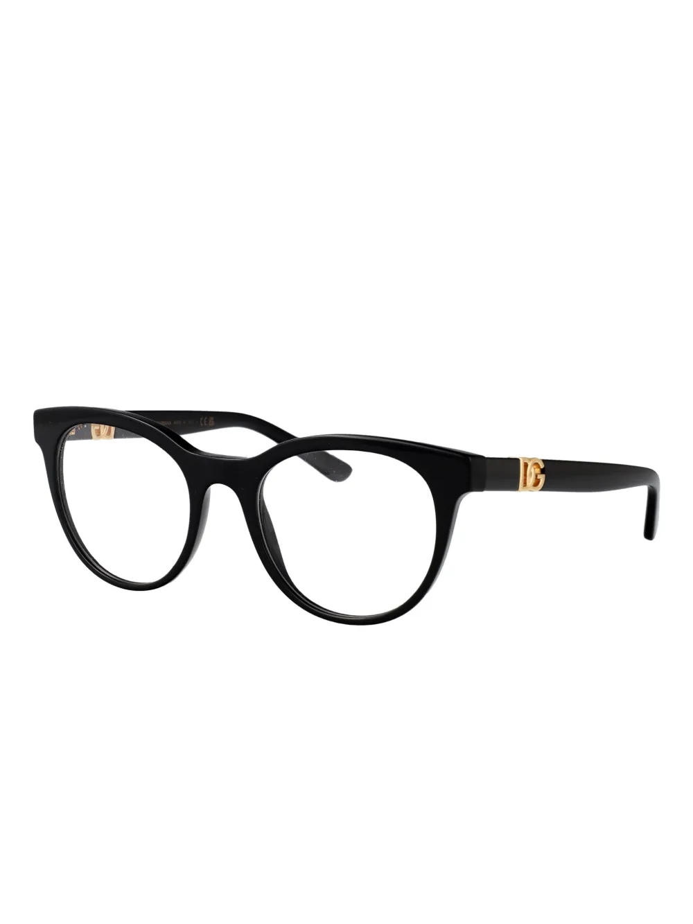 Dolce & Gabbana Eyewear acetate round-frame glasses Zwart