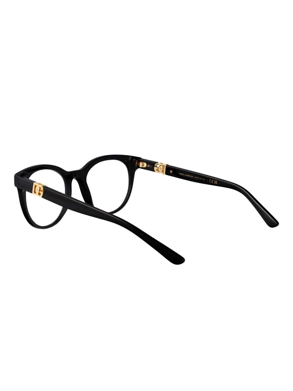 Dolce & Gabbana Eyewear acetate round-frame glasses Zwart