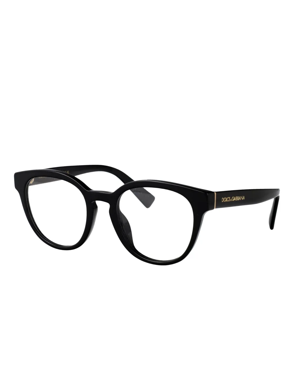 Dolce & Gabbana Eyewear acetate round-frame glasses Zwart