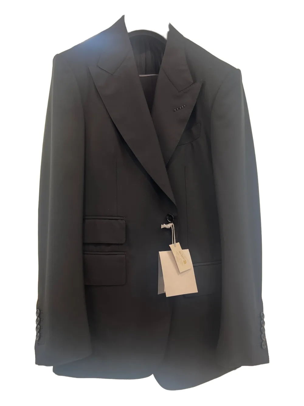 TOM FORD Wollen pak met enkele rij knopen BLACK