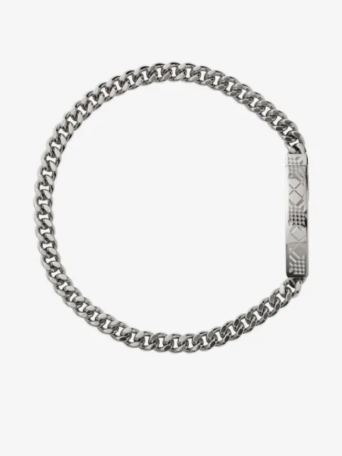 Burberry engraved check chain bracelet
