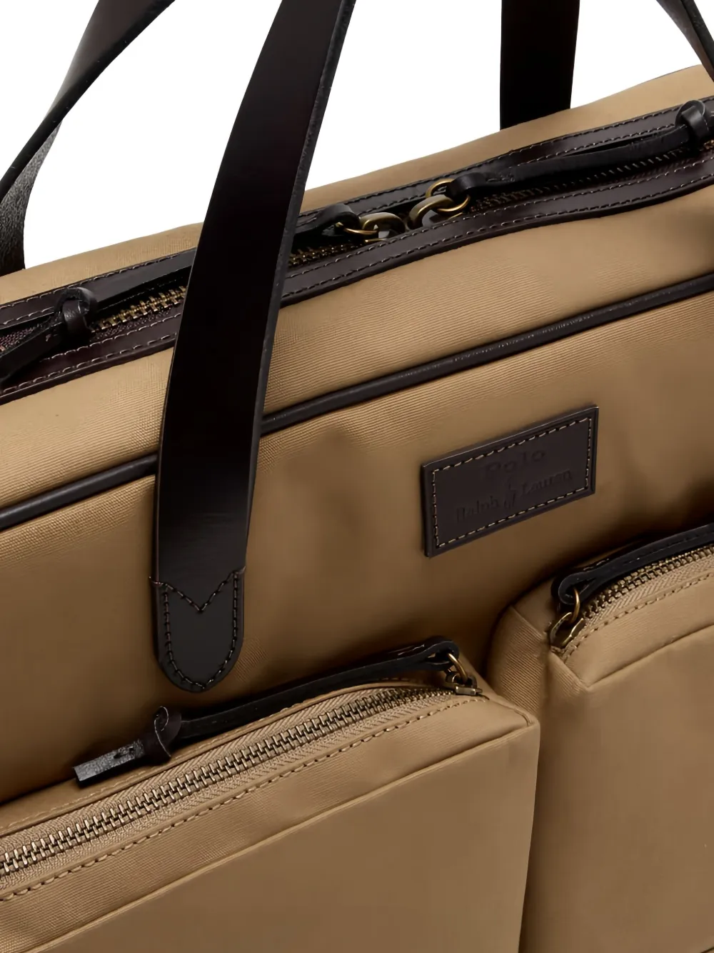 Polo Ralph Lauren Laptoptas met leren afwerking Bruin
