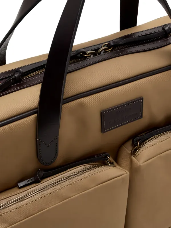 Polo Ralph Lauren レザートリム キャンバス PCバッグ | ブラウン