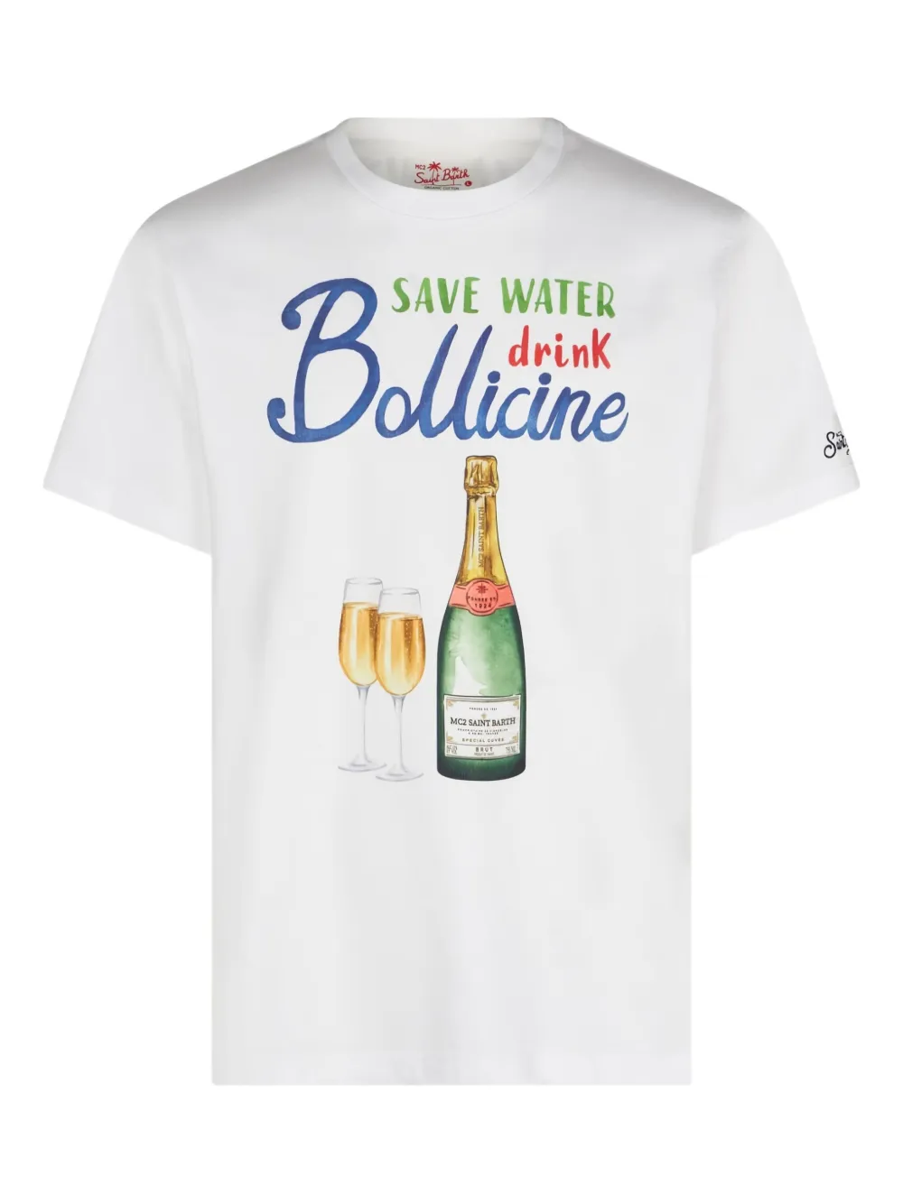 MC2 Saint Barth champagne-print cotton T-shirt | White | Image 1