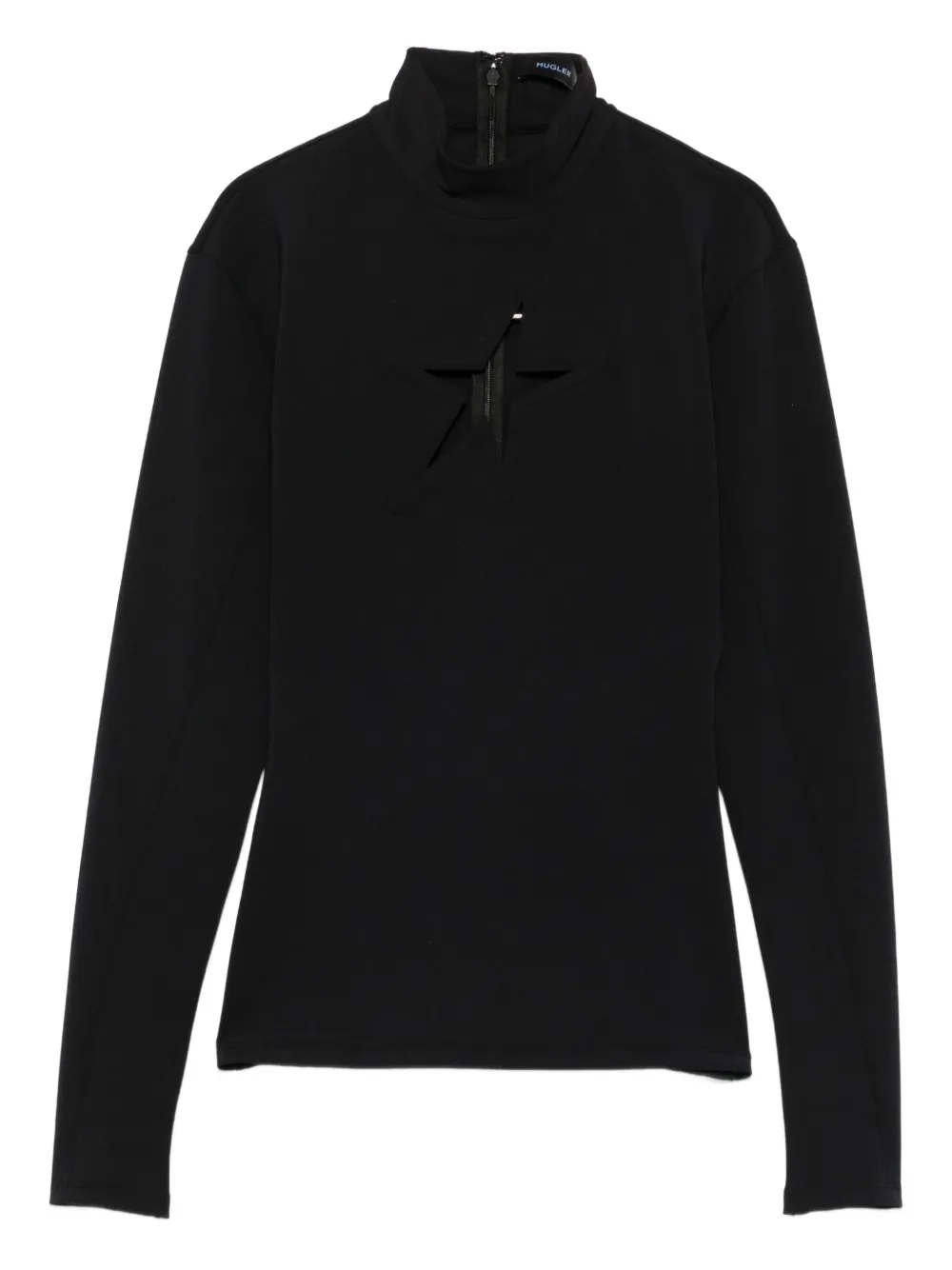 Mugler high-neck long-sleeve T-shirt Zwart