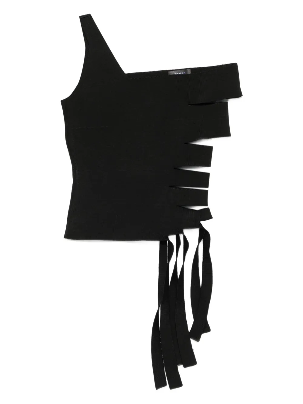 Mugler Asymmetrische tanktop Zwart