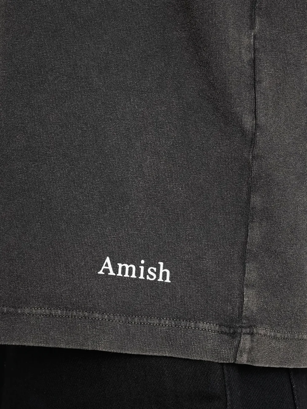 Amish Washed-effect Cotton T-shirt In Gray
