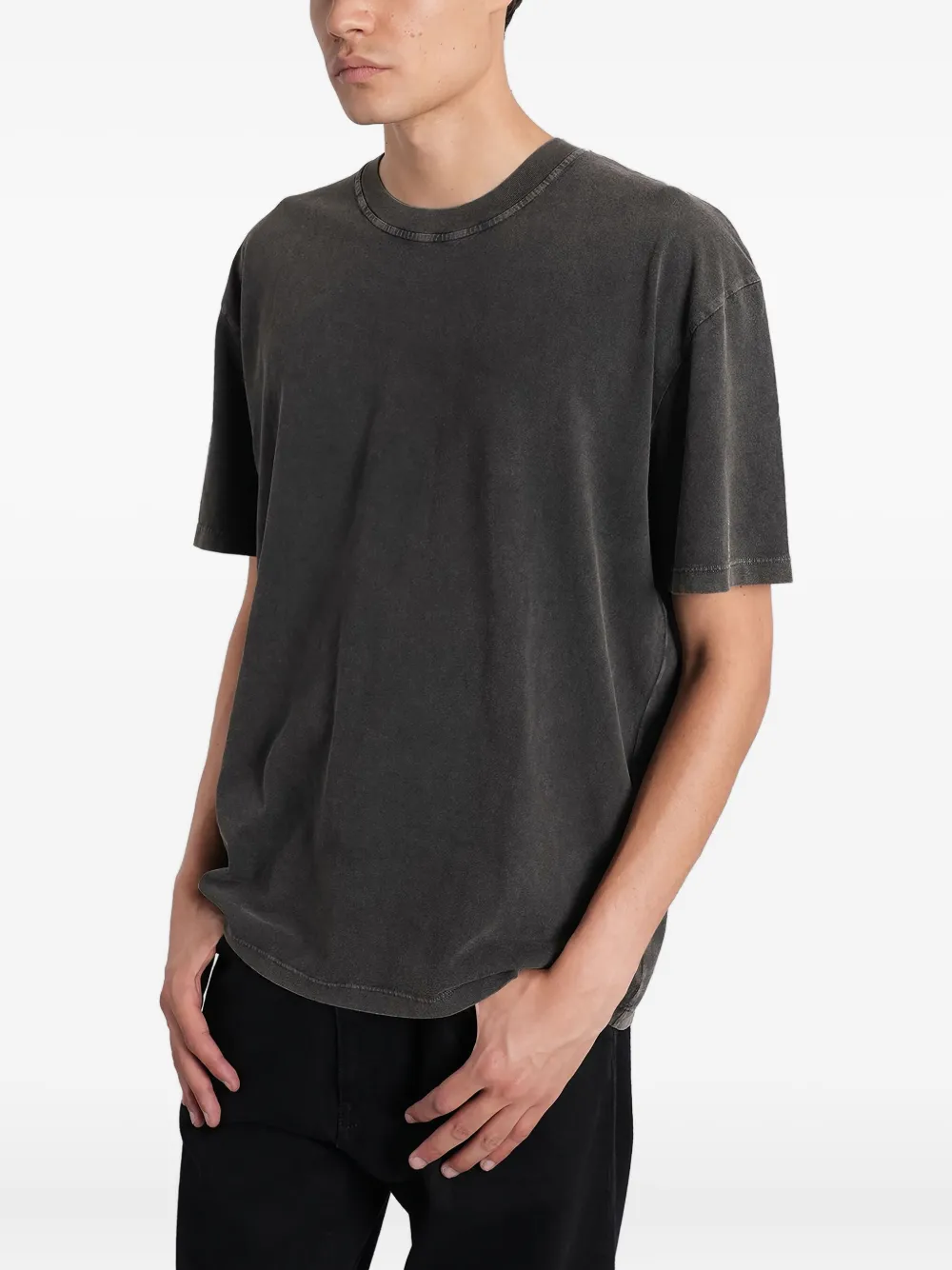 Amish Washed-effect Cotton T-shirt In Gray