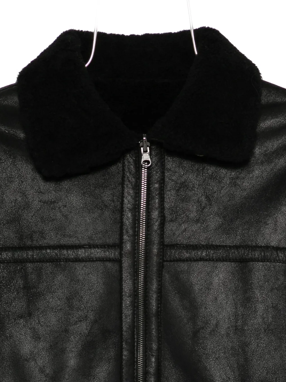 Salvatore Santoro Shearling-collar Leather Jacket In Black