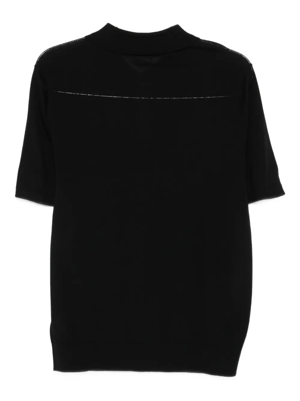 Paul Smith Merino-wool Short-sleeve Polo Shirt In Black