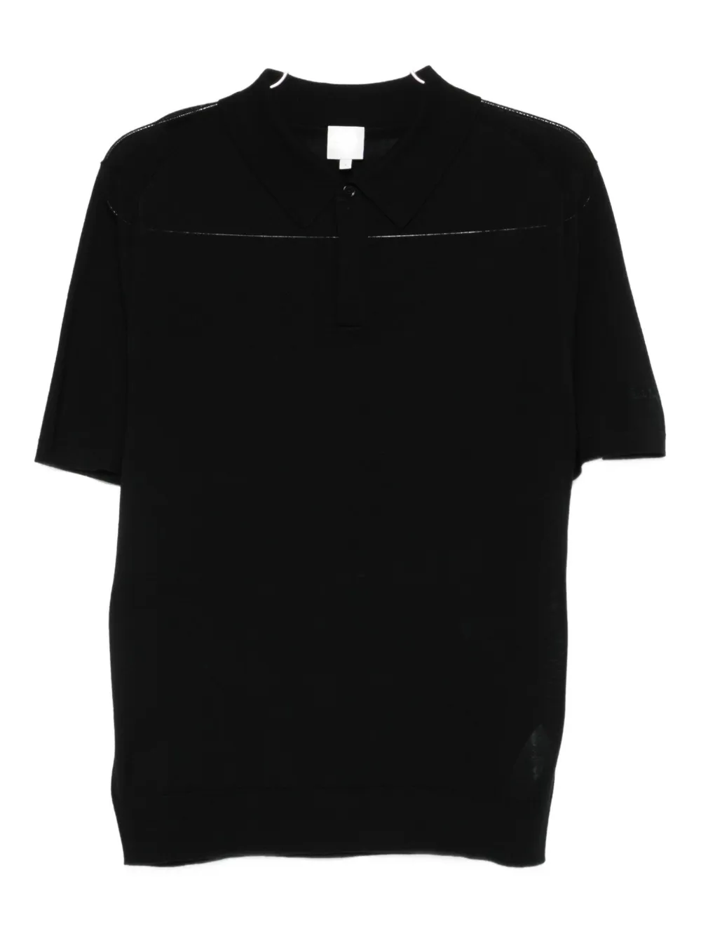 Paul Smith Merino-wool Short-sleeve Polo Shirt In Black