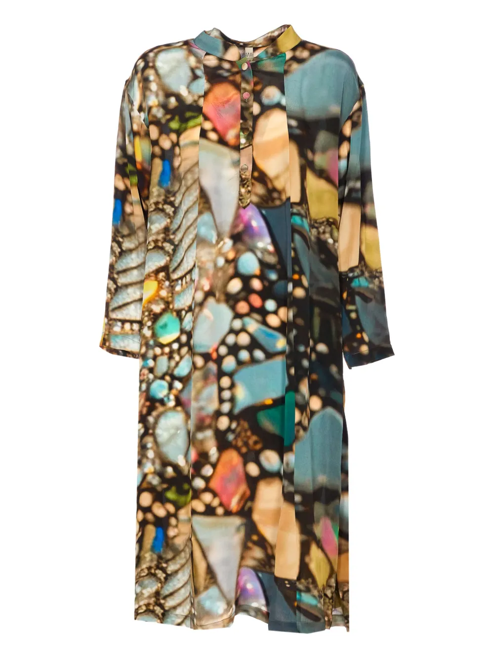 graphic-print buttoned dress