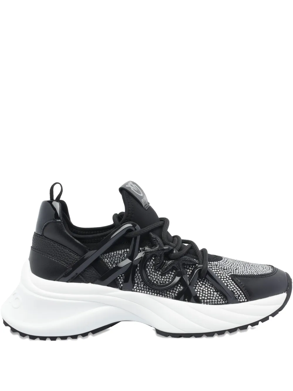 PINKO crystal-embellished sneakers Zwart