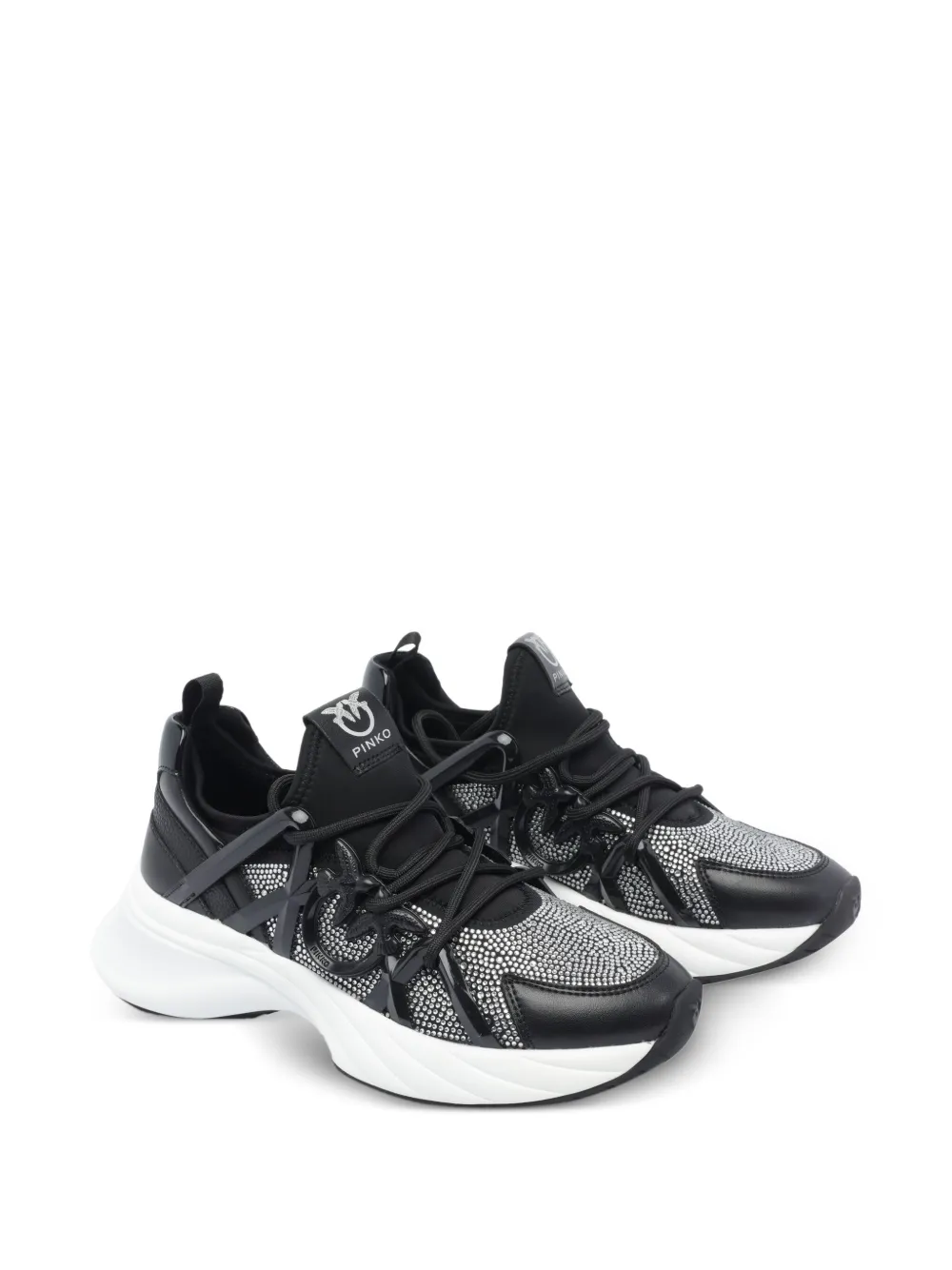 PINKO crystal-embellished sneakers Black