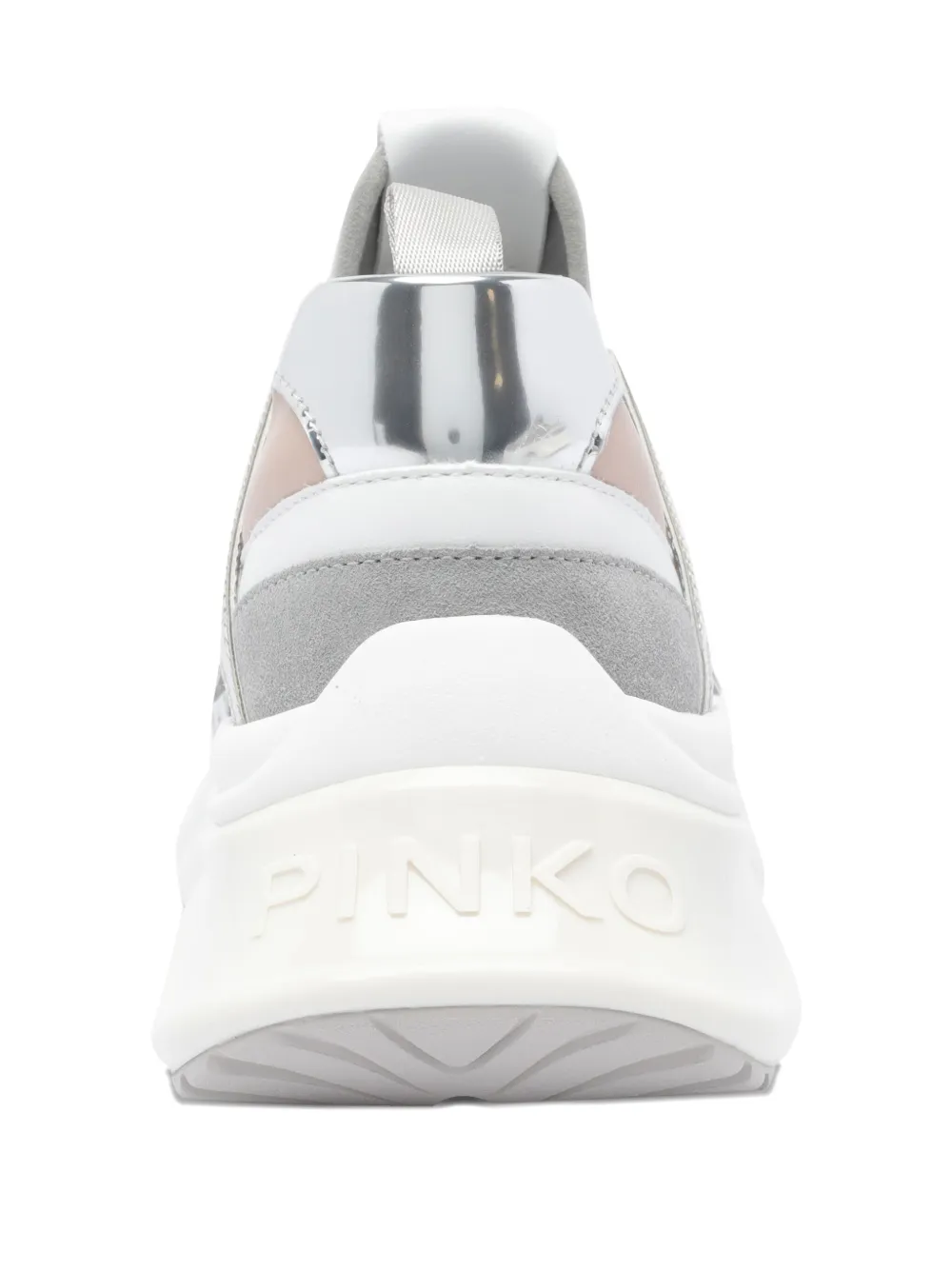 PINKO Ariel metallic-panel lace-up sneakers - Grijs
