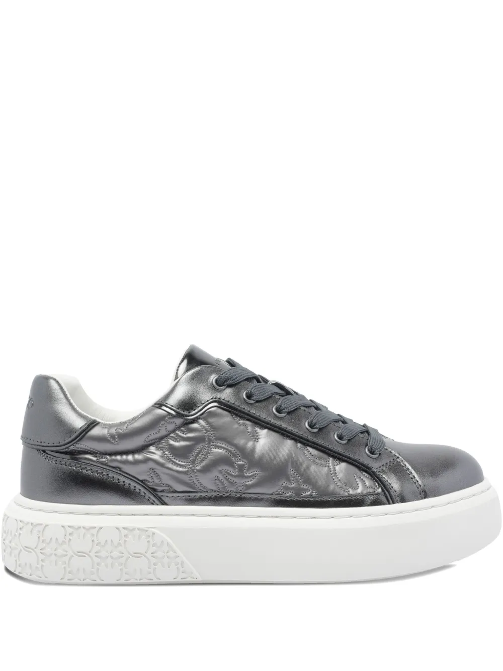 PINKO metallic platform sneakers Grey
