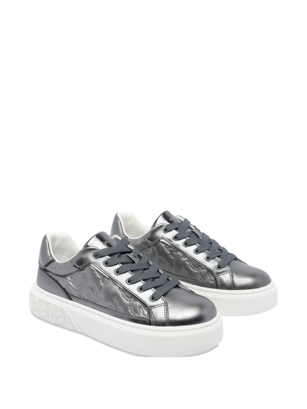 PINKO metallic platform sneakers Grey