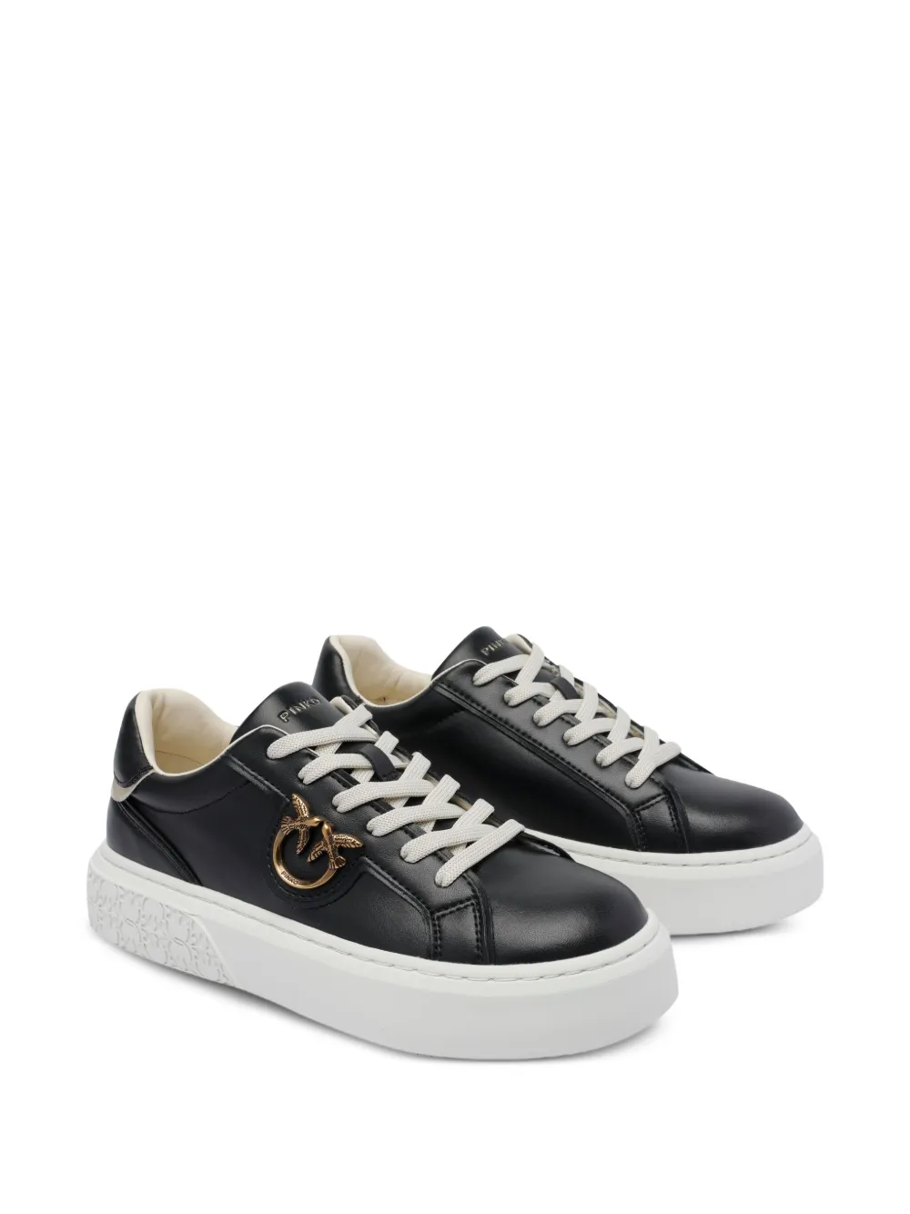 PINKO Yoko 06 metallic-trim platform sneakers Black