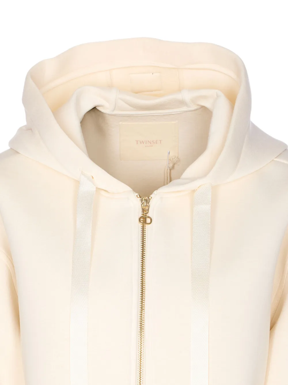 TWINSET hooded zip-up coat Wit