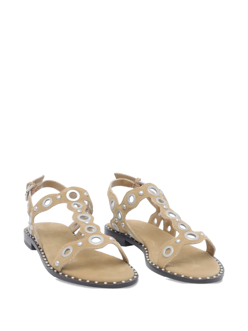 Ash Pop eyelet-embellished buckle sandals Neutrals